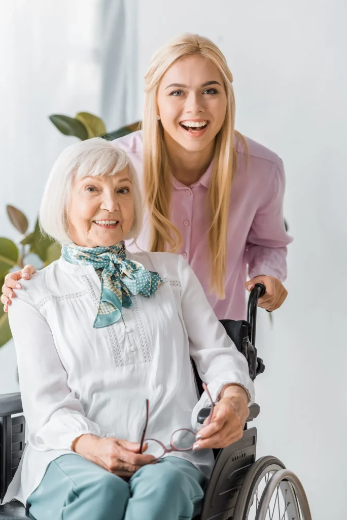 Caregiver with elderly client